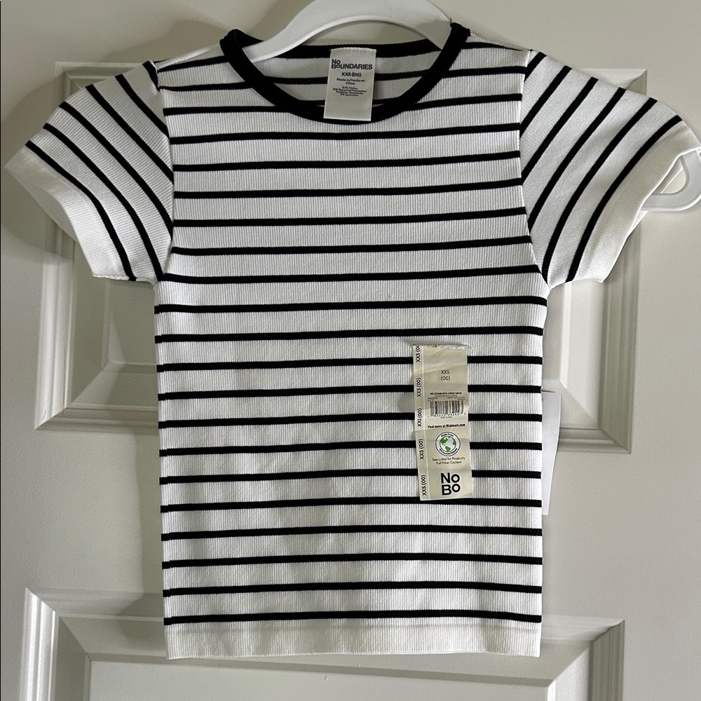 Womens striped shirt sleeve top